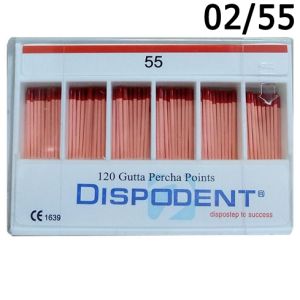 Штифты гуттаперчевые 02 №55 (120шт), Dispodent