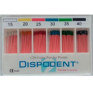 Штифты гуттаперчевые 02 №15-40 (120шт), Dispodent