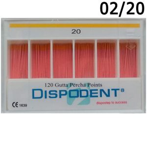 Штифты гуттаперчевые 02 №20 (120шт), Dispodent