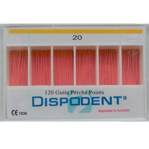 Штифты гуттаперчевые 02 №20 (120шт), Dispodent