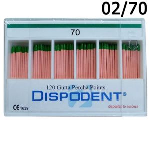 Штифты гуттаперчевые 02 №70 (120шт), Dispodent