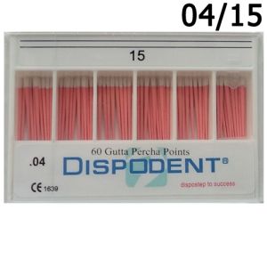 Штифты гуттаперчевые конусные 04 №15 (60шт), Dispodent