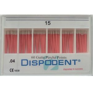 Штифты гуттаперчевые конусные 04 №15 (60шт), Dispodent
