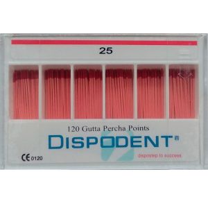 Штифты гуттаперчевые 02 №25 (120шт), Dispodent