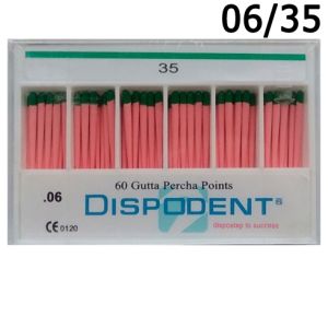 Штифты гуттаперчевые конусные 06 №35 (60шт), Dispodent