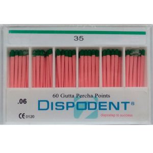 Штифты гуттаперчевые конусные 06 №35 (60шт), Dispodent
