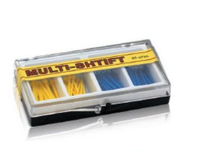 Беззольные штифты Multi-Shtift ассорти синие-желтые (80шт.), РуДент