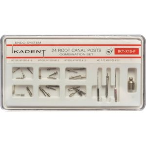 Штифты титановые Ikadent IKT-X15-F (С05 х 4, D05 х 4, С20 х 4, D20 х 4, D25 х 4, GF25 х 4, развертка х 2, фреза торцевая, ключ инстументальный)