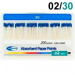 Штифты бумажные .02 №30 (200шт), Meta Biomed