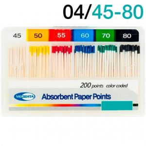 Штифты бумажные конусные .04 №45-80 (60шт.), Meta Biomed