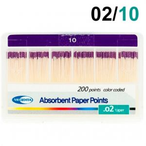 Штифты бумажные .02 №10 (200шт), Meta Biomed