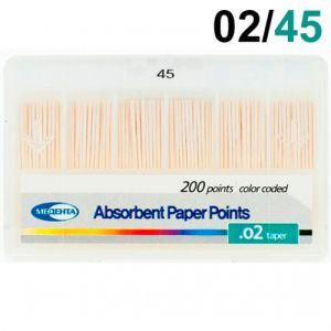 Штифты бумажные .02 №45 (200шт), Meta Biomed