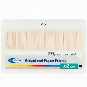 Штифты бумажные .02 №45 (200шт), Meta Biomed