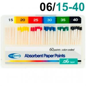 Штифты бумажные конусные .06 №15-40 (60шт), Meta Biomed