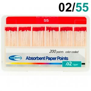 Штифты бумажные .02 №55 (200шт), Meta Biomed