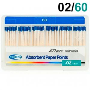Штифты бумажные .02 №60 (200шт), Meta Biomed