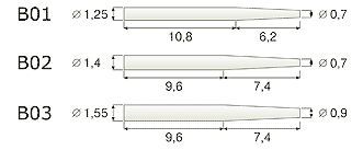 Штифты Ikadent IKS-В01-V (6шт.) стекловолоконные конические