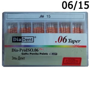 Штифты гуттаперчевые конусные .06 №15 (60шт), DiaDent