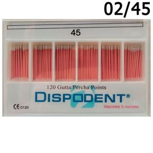 Штифты гуттаперчевые 02 №45 (120шт), Dispodent