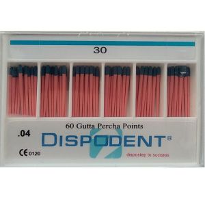 Штифты гуттаперчевые конусные 04 №30 (60шт), Dispodent