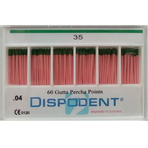 Штифты гуттаперчевые конусные 04 №35 (60шт), Dispodent