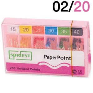 Штифты бумажные SPIDENT размер № 20, конусность 02, 200шт.