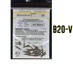 Штифты титановые Ikadent IKT-B20-V (24 шт) d=1.2|2.2 L=6.7+3.7