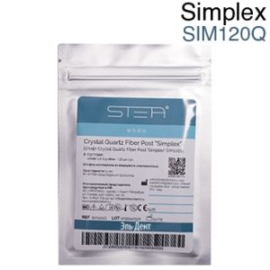 Штифты стекловолоконные, кварцевые Crystal Quartz Fiber Post "Simplex" цилидроконические 1,2-0,4-18мм. (10шт.) SIM120Q. STEA