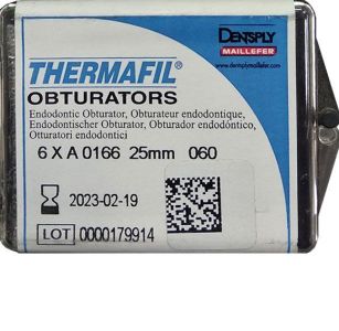 Обтураторы Thermafil №60 (25мм) 6 шт, эндодонтические гуттаперчевые, Maillefer