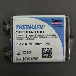 Обтураторы Thermafil №80 (25мм) 6 шт, эндодонтические гуттаперчевые, Maillefer