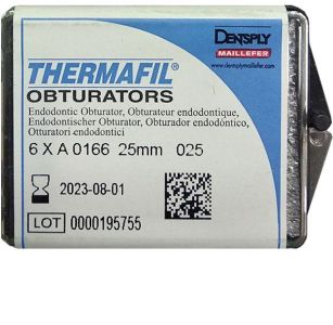 Обтураторы Thermafil №25 (25мм) 6 шт, эндодонтические гуттаперчевые, Maillefer