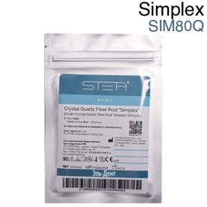 Штифты стекловолоконные, кварцевые Crystal Quartz Fiber Post "Simplex" цилидроконические 0,8-0,2-18мм. (10шт.) SIM80Q. STEA