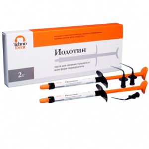 Иодотин эндодонтический-твердеющая паста (2 шприца по 2гр), ТехноДент