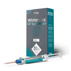 Whiteness HP AutoMixx 35%-клиническое отбеливание на 4 пациентов, (шпр.1,5мл,флакон 2г с раствором-нейтрализатором (маслом) для перекиси 1шт*2г; Светоотверждаемый коффердам TopDam 1шпр*2г.) (Бразилия)