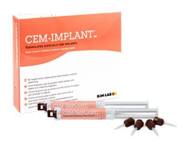 Cem Implant Auto Mix - цемент для фиксации реставрационных работ на имплантах 2 шпр.х 5 мл + 20 канюль., BJM LAB (Израиль)