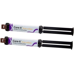 Core It Dual yellow system kit (Большой Набор композитный материал 2 шпр по 10 г ,1 Эсбонд (5мл),1Эсбондактиватор, 1 шпр. ФайнЭйч, блокнот для смешивания, насадки смешивающие)