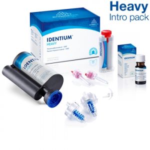 Identium Heavy Intro pack: (картридж 380мл, Light body 50мл, лак адгезивный 10мл/флакон, смесители динамические, насадки), Kettenbach 1472411