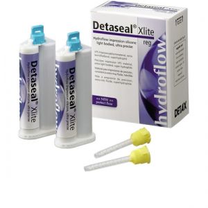 Detaseal hydroflow xlite Regular А-Силик. оттискной мат-л, корр.слой,(2х50мл+12насадок), Detax (Германия)