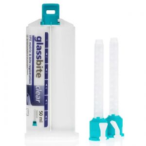 Glassbite Standart packing (Гассбайт) - Масса для регистрации прикуса прозрачная база+кат50 мл, смес.зел., Detax (Германия)