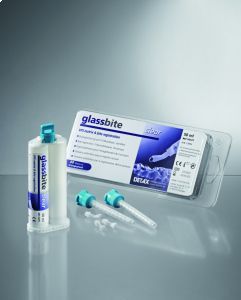 Glassbite Standart packing (Гассбайт) - Масса для регистрации прикуса прозрачная база+кат50 мл, смес.зел., Detax (Германия)
