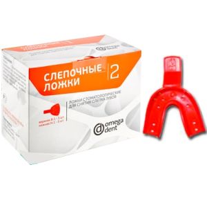 Ложка слепочная пластмассовая Н-2, 1шт. (красная), Россия