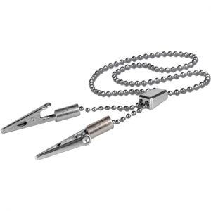 Зажим для салфеток с цепочкой *Кристидент* с регулятором длины. Цвет СЕРЕБРО