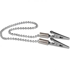 Зажим для салфеток *КРИСТИДЕНТ* с цепочкой. Цвет СЕРЕБРО