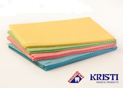 Салфетки нагрудные 2-сл.Голубые *Кристидент*500шт. - СТАНДАРТ 33х45см