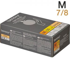Перчатки латексные Benovy M (7/8), 100шт.