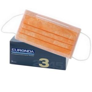 Маски EURONDA Оранжевые трехслойные 50 шт