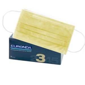 Маски EURONDA Желтые трехслойные 50 шт