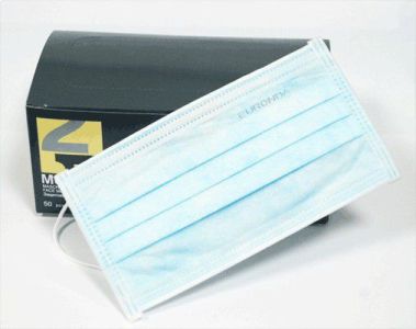 Маски EURONDA Голубые трехслойные 50 шт