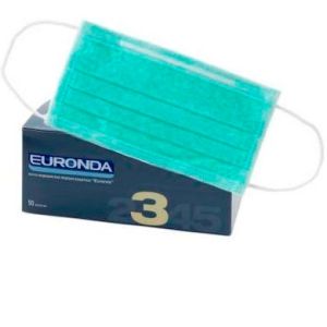 Маски EURONDA Зеленые трехслойные 50 шт
