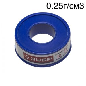 Фум лента Зубр 0.1мм х 12мм х 15м (0.25г/см3)